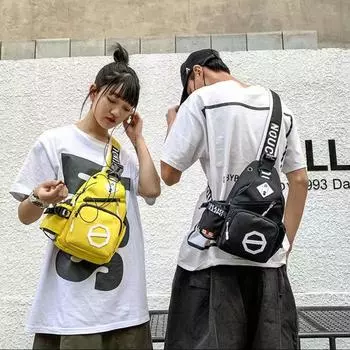 Повседневный небольшой рюкзак через плечо/сумка на плечо, модная нагрудная сумка, многофункциональная поясная сумка для пары, сумка на плечо жёлтый