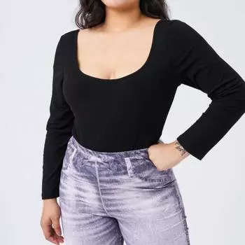 Повседневный однотонный пуловер, женская футболка с длинным рукавом, эластичная талия, узкий укороченный топ, одежда с круглым вырезом, боди, комбинезон, сексуальные базовые топы XL чёрный