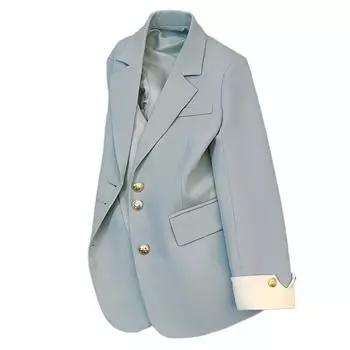 Повседневный пиджак на пуговицах, женские куртки на весну и осень, корейская мода, пальто, британские формальные деловые пиджаки, куртка S чёрный