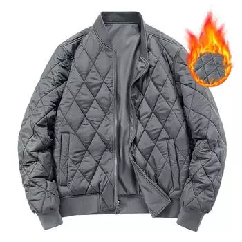 Повседневный пилотный хлопковый костюм, мужская плюшевая и толстая ветрозащитная бейсбольная куртка с несколькими сумками M чёрный