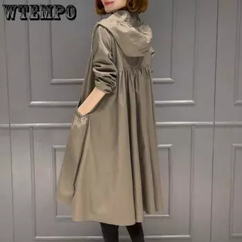 Повседневный плащ для женщин средней длины выше колена, свободная куртка больших размеров, однотонная солнцезащитная куртка M красный