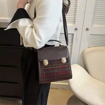 Повседневный рюкзак для путешествий на открытом воздухе, зима 2024, новый персонализированный школьный рюкзак для студентов, ретро, простой женский маленький рюкзак красный