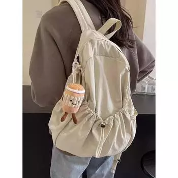 Повседневный рюкзак для женщин, большая вместимость, школьный рюкзак для школьников, плиссированная школьная сумка, тканевая сумка для путешествий, рюкзак One Size