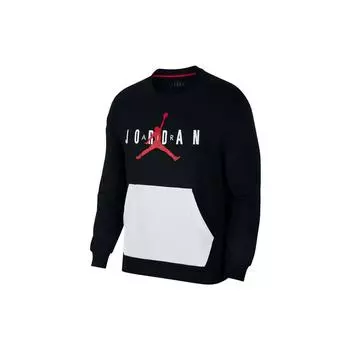 Повседневный спортивный пуловер с капюшоном Air Jordan с большим логотипом, мужские топы, черный AR4785-010 L
