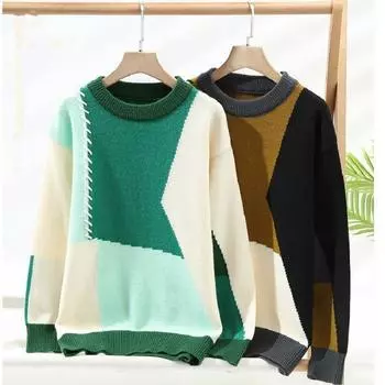 Повседневный свитер с индивидуальным дизайном, мужской свободный свитер в стиле ленивой моды, осенне-зимний свитер с круглым вырезом, размер XS-4XL XS