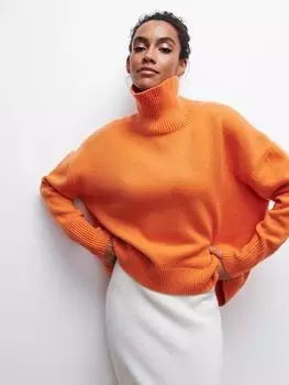 Повседневный свитер с воротником, женский свободный вязаный джемпер большого размера с длинными рукавами, женский осенний уличный трикотаж, мягкий однотонный пуловер S розы красного