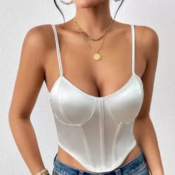 Повседневный топ без рукавов с v-образным вырезом, укороченные топы, женские летние майки, однотонные камзолы, модный женский укороченный жилет без рукавов Y2k XS чёрный