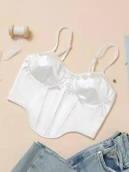 Повседневный топ-майка с V-образным вырезом, укороченный топ, женский летний топ, однотонный топ-труба, женский укороченный жилет без рукавов Y2kF XS синий