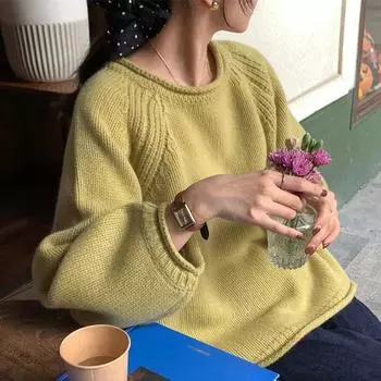 Повседневный трикотажный свитер-пуловер на осень и зиму, грубая вязка, свободные, мягкие, ленивые, ветрозащитные топы для женщин, оптовая продажа, удобные и универсальные one size розы красного