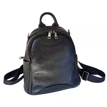 Повседневный универсальный рюкзак, женская сумка из натуральной кожи первого слоя из коровьей кожи, черный рюкзак. чёрный