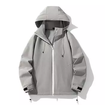 Повседневный универсальный тренд для мужчин и женщин с одинаковым осенним спортивным свободным пальто для пары S чёрный