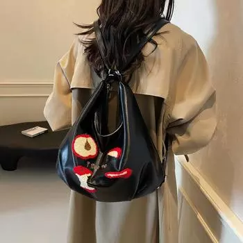 Повседневный женский рюкзак большой вместимости 2024 новый универсальный рюкзак в стиле колледжа сумка через плечо сумка-тоут бежевый