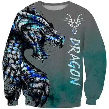 Повседневный зимний пуловер с винтажным принтом 3D, толстовки с капюшоном для женщин и мужчин, свободный с длинным рукавом и круглым вырезом, толстовка для вечеринки S