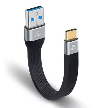 Poyiccot USB Type C кабель для зарядки короткий, 10 Гбит/с Кабель для зарядки короткий, 13 см Type-C быстрая зарядка короткий мягкий кабель A to, USB3.1 Gen2 черный Применимо