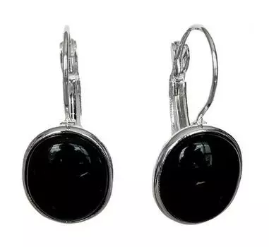 ПОЗДНИЙ ТРЕНД ЭЛЕГАНТНЫЕ СЕРЬГИ СЕРЕБРЯНЫЕ СЕРЬГИ С НАТУРАЛЬНЫМ ЧЕРНЫМ АГАТОМ 925 ПРОБЫ