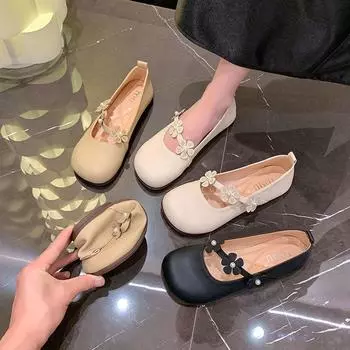 Поздний вечерний бриз, нежный, мягкая подошва, туфли Мэри Джейн, женские, лето 2025, новые, ретро, с неглубоким носком, универсальные, ленивые туфли-бобы 35