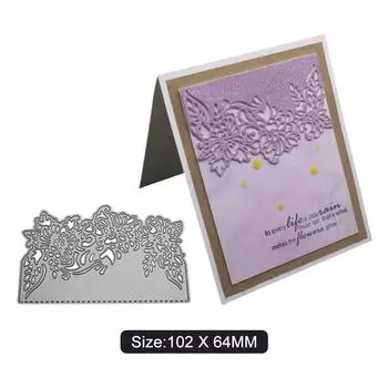 Поздравительная открытка Цветочная рамка Металлический серебристый трафарет Тиснение Вырубные штампы для скрапбукинга Бумага Альбом Изготовление открыток серебряный