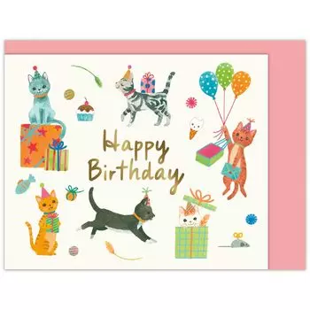 Поздравительная открытка Hallmark Праздничная мини-открытка Hallmark Art Collection День рождения кота 840365