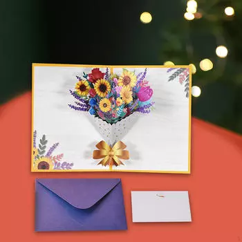 Поздравительная открытка ко Дню матери, всплывающее окно с цветами на день рождения