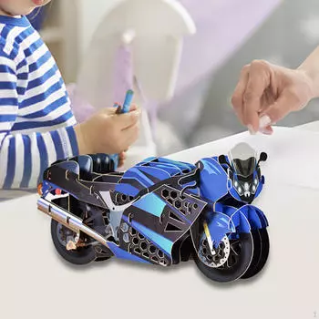 Поздравительная открытка ко Дню отца. Всплывающее 3D-приглашение на мотоцикле. Спасибо, отец, папа.