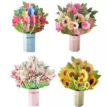 Поздравительная открытка Креативный букет Настольная 3D-карта с благословением One Size