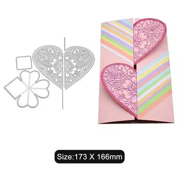 Поздравительная открытка Любовь Граница Металлический Серебристый Трафарет Тиснение Вырубные Штампы Для DIY Скрапбукинг Бумага Альбом Изготовление Карт серебряный