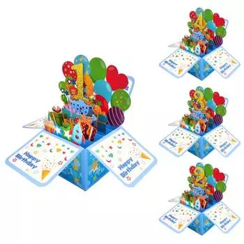 Поздравительная открытка на день рождения, складная 3D трехмерная конструкция, открытка с днем рождения, подарок для дочери, сына 1 Years