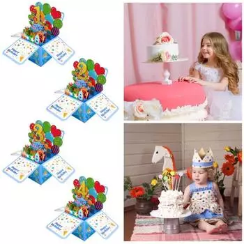 Поздравительная открытка на день рождения, складная 3D трехмерная конструкция, открытка с днем рождения, подарок для дочери, сына 1 Years