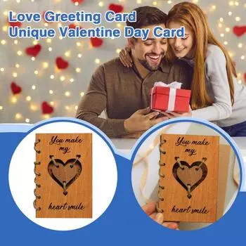 Поздравительная открытка на День Святого Валентина, изысканное мастерство, романтическая деревянная любовная открытка на годовщину, день рождения, свадьбу