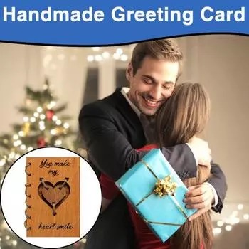 Поздравительная открытка на День Святого Валентина, изысканное мастерство, романтическая деревянная любовная открытка на годовщину, день рождения, свадьбу Hearts