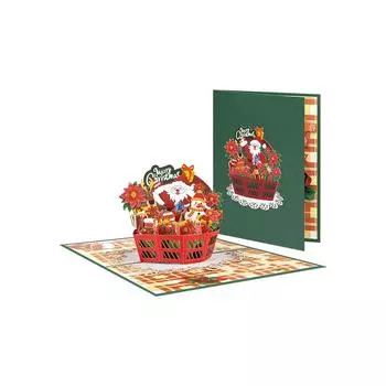 Поздравительная открытка в виде 3D-елочки ручной работы с конвертом и запиской, идеальный подарок на праздник One Size