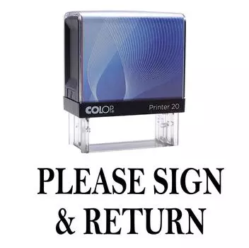 ПОЖАЛУЙСТА, ПОДПИШИТЕ И ВОЗВРАТИТЕ Самокопирующийся резиновый штамп Черными чернилами Офисный штамп Colop Mini Stamper 14 mm x 38 mm OR 9 / 16 X 11 / 2 Inches чёрный