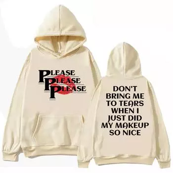 «Пожалуйста, пожалуйста, пожалуйста» Текст песни Sabrina Carpenter Hoodie Harajuku Pullover Tops Sweatshirt Fans Gift Hoodie Hoodie Bape S