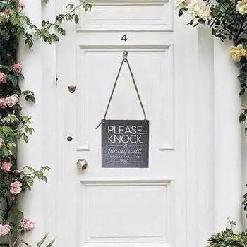 Пожалуйста, стучите Знак Черно-белый Печатный Предупреждающий Знак Напоминающий Украшения Комнаты Для Спальни Отеля Читальный Зал Кабинет