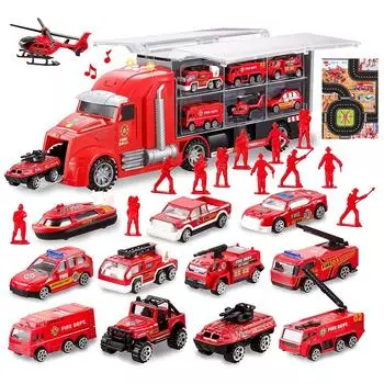 Пожарная машина Carecoly, мини-машина, большой склад, сплав, мини-машина, пожарная карта, работа, подарок на день рождения, лет и грузовик, набор, набор, автомобиль, автомобиль, игрушка, в комплекте,
