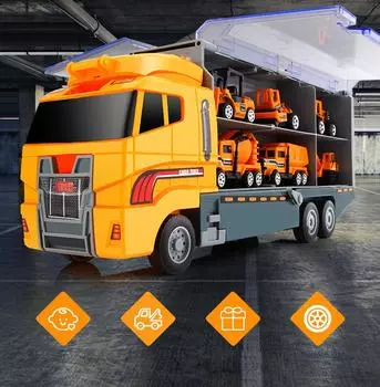 Пожарная машина, литые игрушки, автомобиль, вертолет, контейнеровоз, комбинированные транспортные средства, развивающие игрушки для детей, мальчиков, подарок