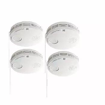 Пожарная сигнализация Panasonic для жилых помещений, дымовая, тонкого типа, 2 типа, выгодный набор из 4 штук (Работает от батареи, без контакта передачи) (Звуковой сигнал тревоги/голосовой сигнал