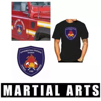 Пожарная служба Кипра Пожарный департамент Пожарный ММА Кикбоксинг UFC Муай Тай Футболка Ретро Винтаж Принт Мужчины Женщины Унисекс Короткий рукав Круглый вырез XS