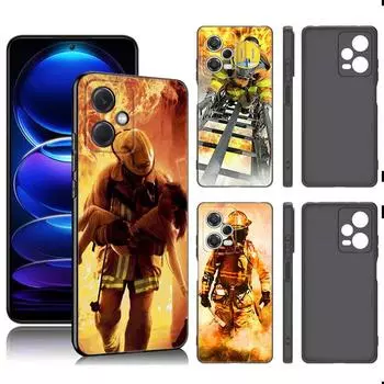 Пожарные герои пожарный черный силиконовый чехол для телефона для Xiaomi Redmi Note 9 10 11 11S 11T 12 13 Pro 5G Plus 9S 10S 12S Redmi Note 10 5G
