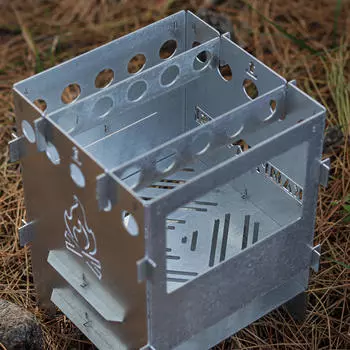 Пожарный ящик Camping Bear® PyroEco™: Практичная и складная металлическая походная печь с сумкой для переноски