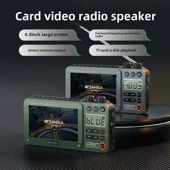 Пожилой Радио Портативный Маленький Телевизор Слушать Пьесу Высокое Разрешение Пожилой Слушатель Машина Мобильный Pentium зелёный