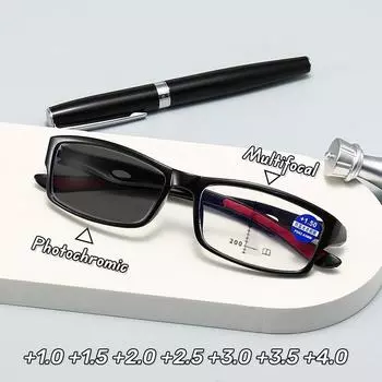 Пожилые очки для близи и дали, меняющие цвет, спортивные фотохромные мультифокальные очки для чтения, очки против синего света и пресбиопии 1