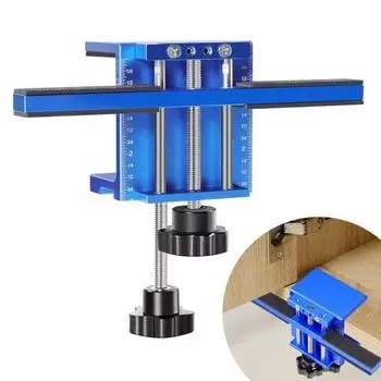 Позиционер для установки дверцы шкафа, алюминиевый сплав, приспособление для крепления фурнитуры шкафа, регулируемый пробойник, локатор, сверление синий