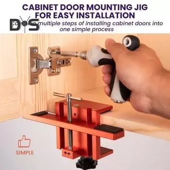 Позиционер для установки дверцы шкафа, алюминиевый сплав, приспособление для крепления фурнитуры шкафа, регулируемый локатор пробойника, шаблон для сверления большинства петель дверцы шкафа синий