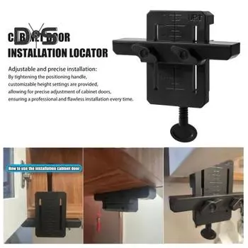 Позиционер для установки дверцы шкафа, устойчивый к коррозии, легкий, регулируемый, простой монтаж, универсальный инструмент для обработки дерева чёрный