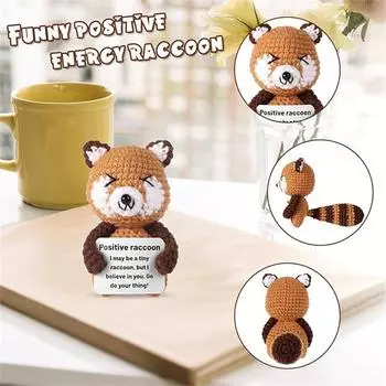 Позитивная и милая кукла-енот, эмоциональная поддержка, кукла-енот, подарки для семьи и друзей One Size