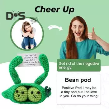 Позитивная кукла-картошка, ручная работа, эмоциональная поддержка, вязаная крючком игрушка с поощрительной открыткой, мягкая вязаная кукла-подсолнух в виде пчелки для домашнего декора на день рождения E