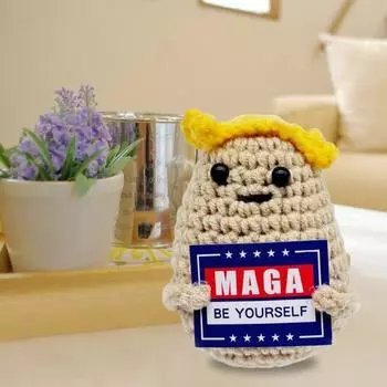 Позитивная вязаная крючком кукла-овощ с поощрительной открыткой, эмоциональная поддержка, ручная вязка, картофель, огурец, игрушка, украшение A