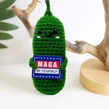 Позитивная вязаная крючком кукла-овощ с поощрительной открыткой, эмоциональная поддержка, ручная вязка, картофель, огурец, игрушка, украшение