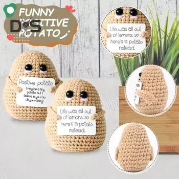 Позитивная вязаная крючком кукла с ободряющей картой, эмоциональная поддержка, вязаная игрушка ручной работы с животными и овощами, украшение для детей и взрослых, подарок на день рождения H